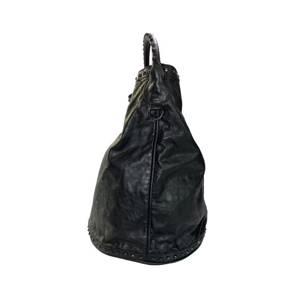 Marc by Marc Jacobs Black Leather Studded Hobo Shoulder Bag Tote - Picture 7 of 16